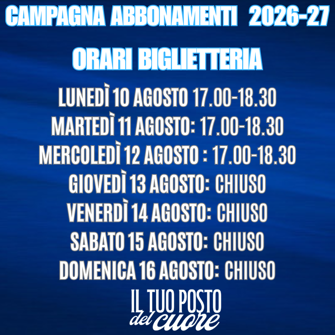 Abbonamenti Novara: orari Biglietteria, settimana dal 10 al 16 agosto